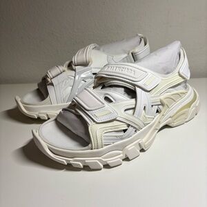 NEW BALENCIAGA Track Sandal Triple White Mens Size 9